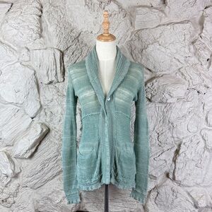 Ralph Lauren Collection Spring 2003 Linen Cardigan Sweater Seafoam | S
